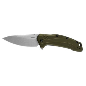 Link - нож складной, оливковая алюм. рукоять, клинок CMP 20CV, stonewash