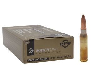 Патрон 308 Win PPU Match HP BT 12,3 г - 1