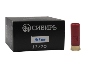 Патрон 12х70 дробь 3 Сибирь Premium 34 г - 1