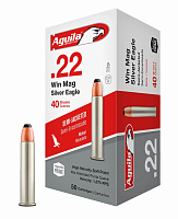 Патрон 22 Win Mag Aguila Silver Eagle HV пуля SP 40 gr гильза никелированная