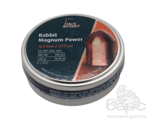 Пульки H&N Rabbit Magnum Power калибр 4,5 мм вес 1,04 г 200 шт - 1