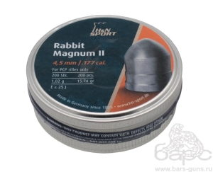 Пульки H&N Rabbit Magnum II калибр 4,5 мм вес 1,02 г 200 шт - 1