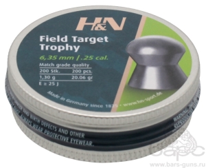 Пульки H&N Field Target Trophy калибр 6,35 мм вес 1,3 г 200 шт - 1