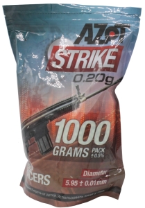 Шары для страйкбола Azot Strike трассерные  вес 0,2 г 1000 г