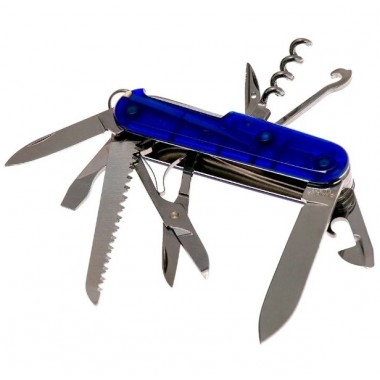 Нож Victorinox Huntsman 91 мм, 15 функций, прозрачный, синий-3