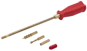 Чистоган - шомпол пистолетный латунный СН-32СВР-15 длина 15 см резьба 12-28 иголка-адаптер A2S-Al-1 вишер СН-38J переходник СН-АL-5 - 01