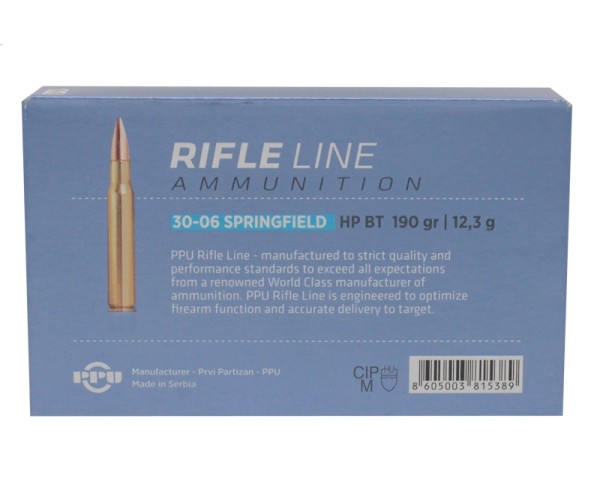 Патрон 30-06 Spr PPU HP BT  12,3 г - 4