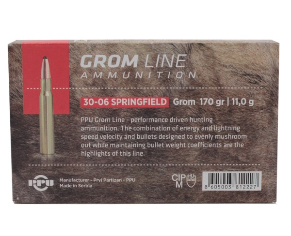 Патрон 30-06 Spr PPU Grom  11 г - 3
