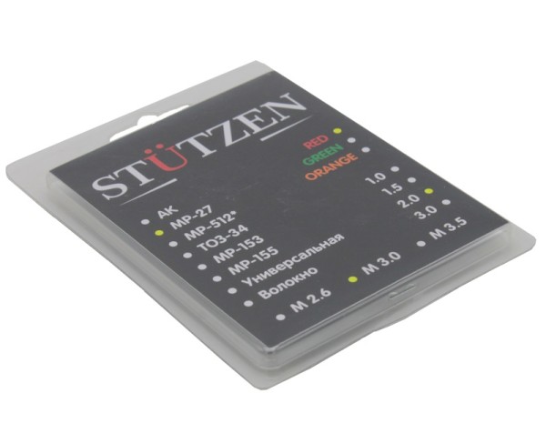 Stutzen - мушка МР-27 красная реьба М3 волокно 2 мм - 5