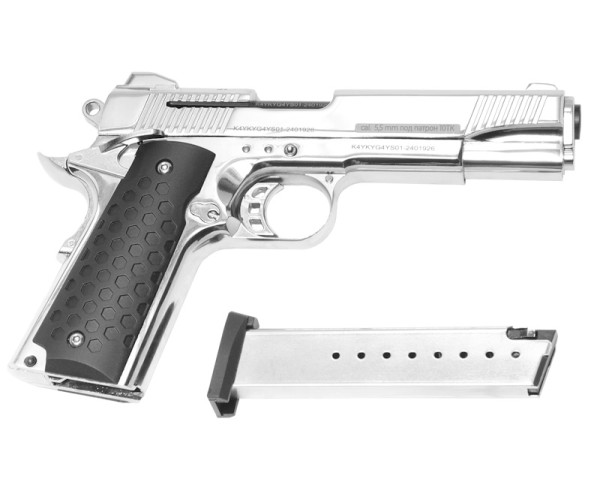 Kurs - пистолет сигнальный K1911 classic калибр 10ТК хром - 2
