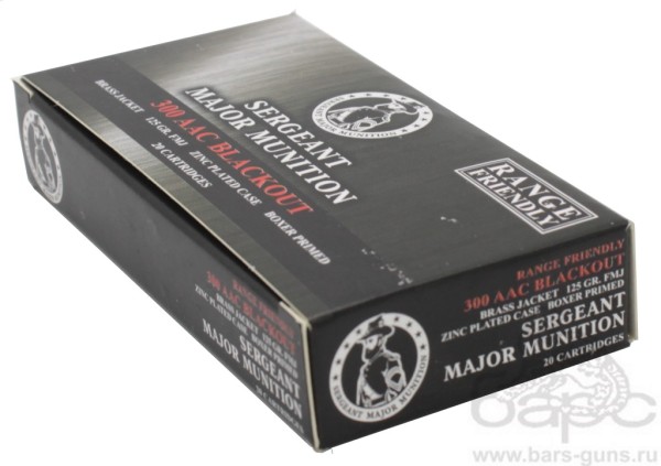 Патрон 300 AAC Blackout FMJ 125 гильза стальная оцинкованная ТПЗ пачка