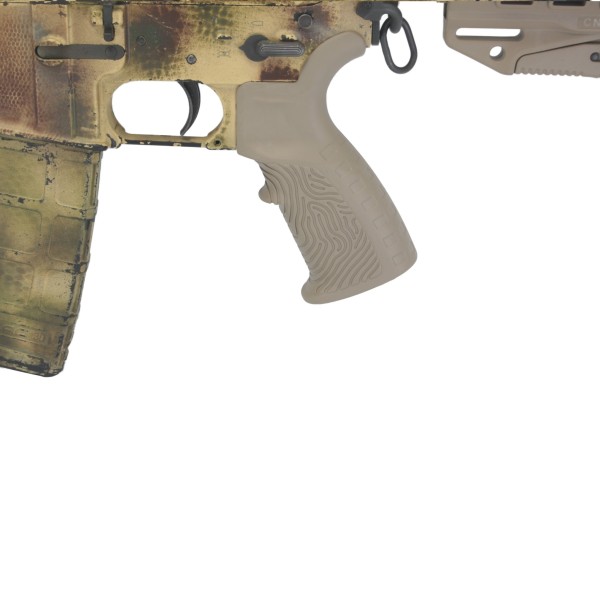 Прорезиненая рукоять на AR15 с бобровым хвостом, DLG Tactical (песочный)-1