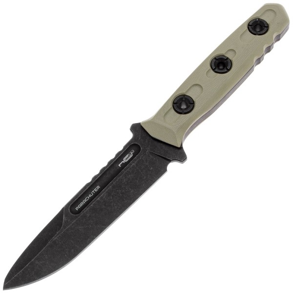 Нож NC Custom Parachuter (AUS-10 black stonewash, G10 Tan)-1