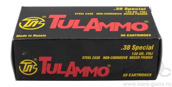 Патрон 38 Special FMJ 130 gr ТПЗ пачка